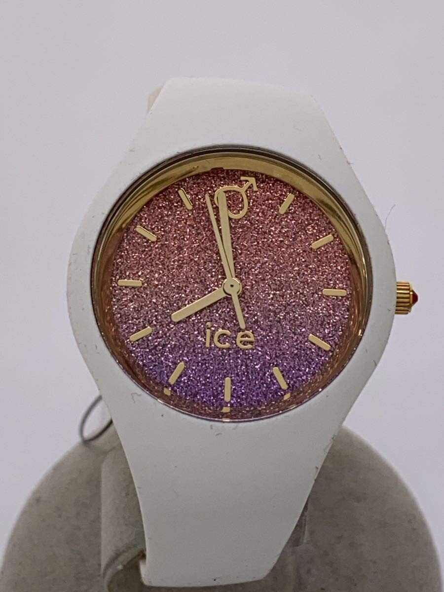 ice watch◆クォーツ腕時計/アナログ/ラバー/WHT