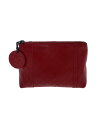【中古】BOTTEGA VENETA◆ポーチ/レザー/RED【バッグ】