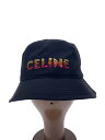 【中古】CELINE◆エンブロイダリー/バケットハット/L/コットン/BLK/無地/メンズ/2AUO1968P【服飾雑貨他】