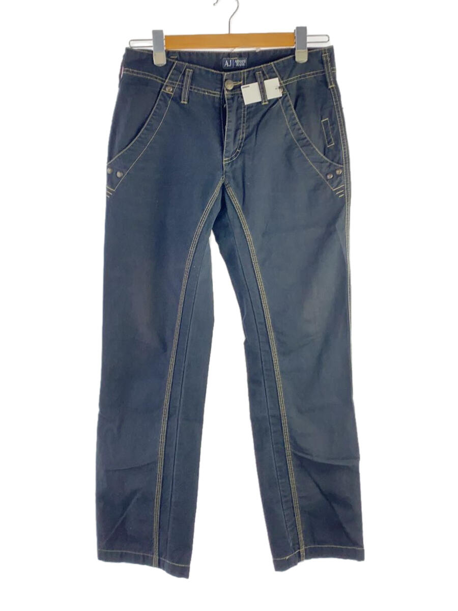 【中古】ARMANI JEANS◆ステッチパンツ/44/コットン/ブラック/ピケ【メンズウェア】