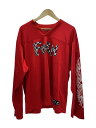 【中古】CHROME HEARTS◆長袖Tシャツ/XL/ナイロン/RED//【メンズウェア】