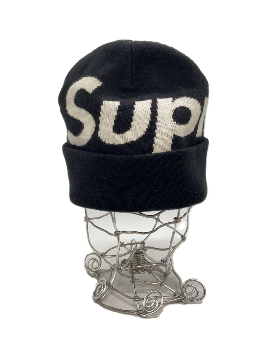 【中古】Supreme◆Supreme Big Logo beanie 12AW/ニットキャップ/FREE/コットン/ブラック/メンズ【服飾雑貨他】