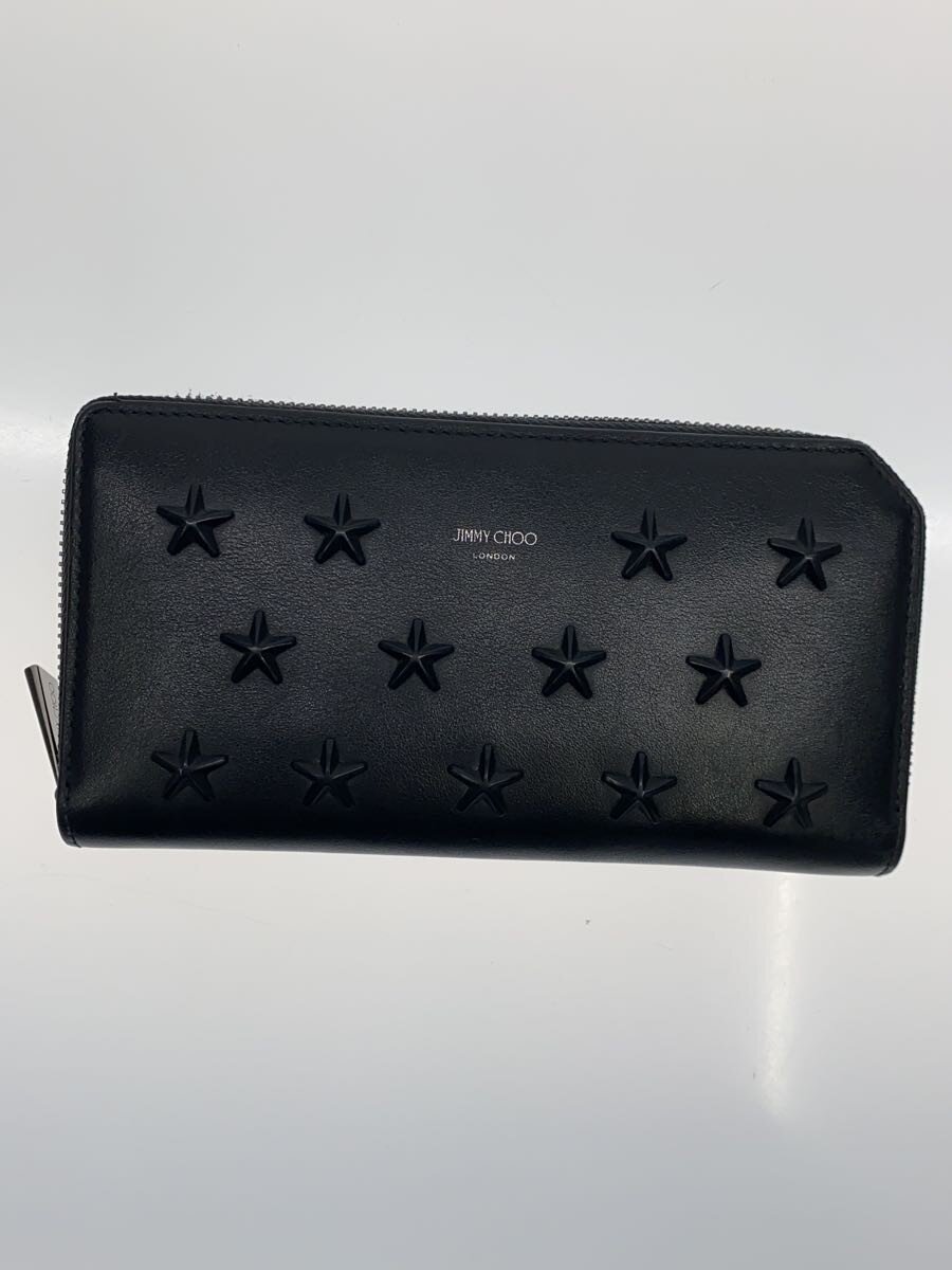 【中古】JIMMY CHOO◆長財布/レザー/BLK/無地/レディース【服飾雑貨他】