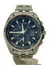 【中古】CITIZEN◆ソーラー腕時計/アナログ/ステンレス/NVY/SLV/HB20-T021697【服飾雑貨他】