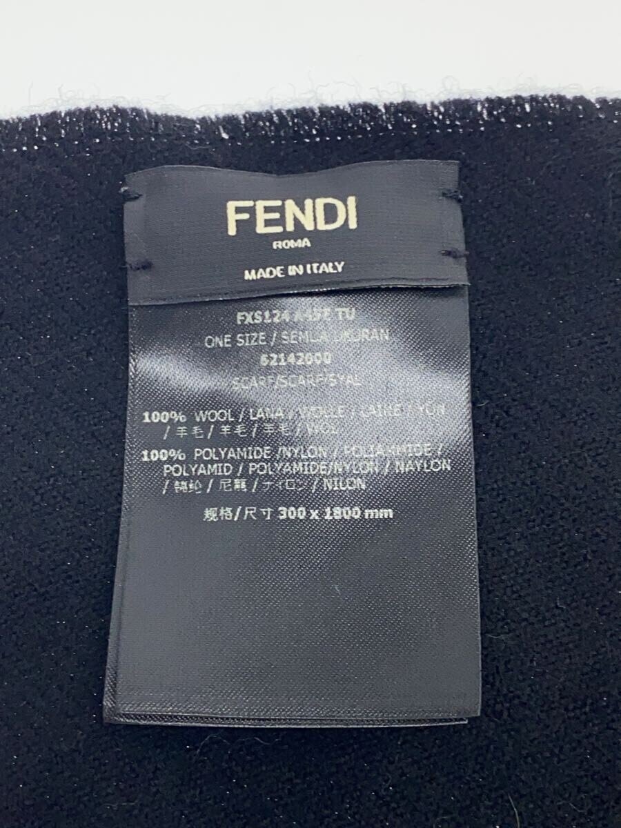 【中古】FENDI◆マフラー/ウール/BLK/メンズ//【服飾雑貨他】