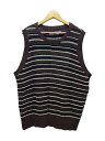 【中古】SandWaterr◆RESEARCHED KNIT VEST/ニットベスト(薄手)/2/コットン/BRW/SW-V0203【メンズウェア】