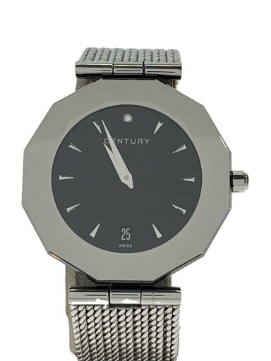 【中古】CENTURY◆クォーツ腕時計/アナログ/--/BLK/SLV//【服飾雑貨他】 【中古】CENTURY◆クォーツ腕時計/アナログ/--/BLK/SLV//【服飾雑貨他】