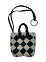 【中古】BOTTEGA VENETA◆キーホルダー/レザー/WHT/BLK/レディース/577779【服飾雑貨他】