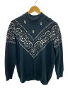 【中古】Coohem◆ハイネック/ニット・セーター(厚手)/M/モヘア/グリーン/ペイズリー/10-194-038【メンズウェア】