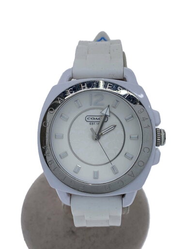 【中古】COACH◆クォーツ腕時計/アナログ/ラバー/WHT【服飾雑貨他】 【中古】COACH◆クォーツ腕時計/アナログ/ラバー/WHT【服飾雑貨他】