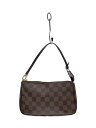 【中古】LOUIS VUITTON◆ポシェット・アクセソワール_ダミエ・エベヌ_BRW/PVC/BRW【バッグ】