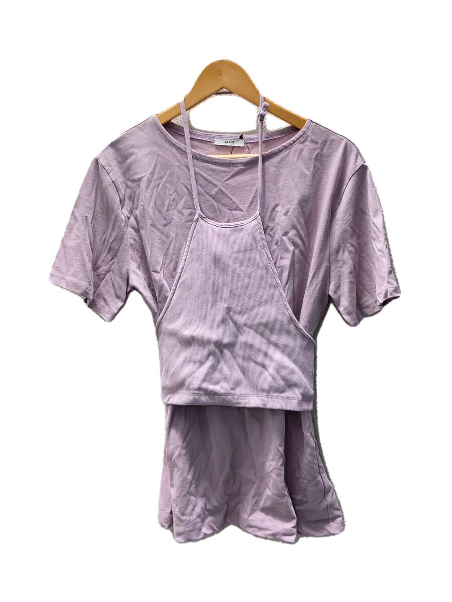 CLANE◆HALTER BUSTIER SET TEE/1/コットン/PUP/無地/16105-1332