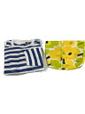 【中古】marimekko◆キッズ他/よだれかけ・80cm衣料/BLU/ボーダー【キッズ】