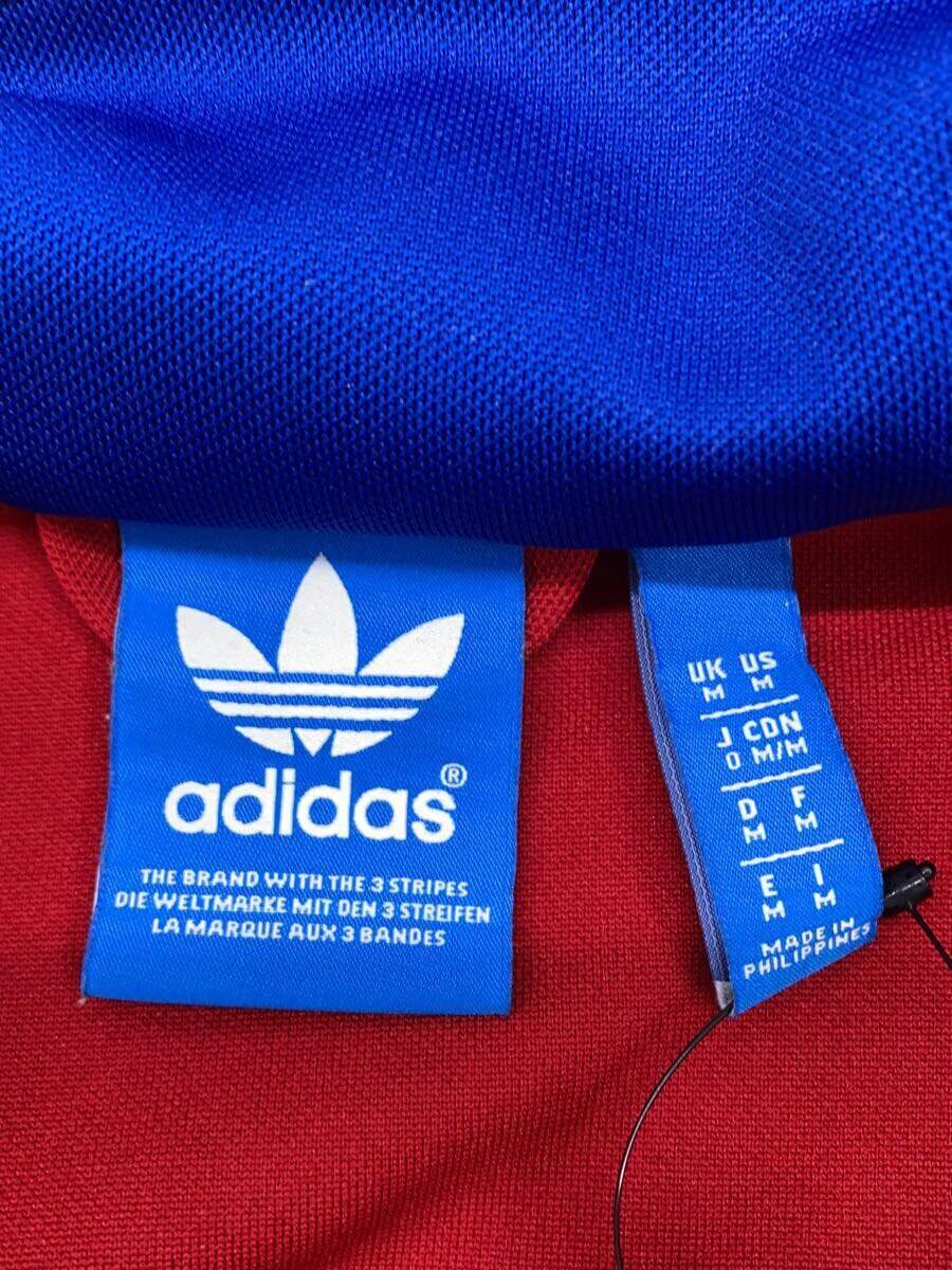 【中古】adidas◆ジャケット/0/ポリエステル/RED/プリント【メンズウェア】