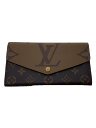 【中古】LOUIS VUITTON◆ポルト・フォイユ・サラ_モノグラム・ジャイアント・リバース_BRW/レザー/BRW/総柄/レディース【服飾雑貨他】(4)