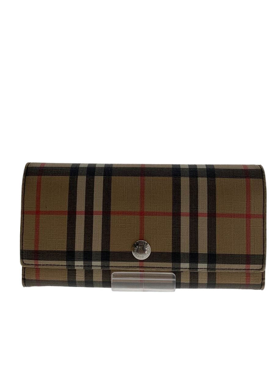 【中古】BURBERRY◆長財布/--/BRW/チェック/レディース/コンチネンタルチェック【服飾雑貨他】