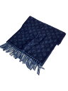 【中古】LOUIS VUITTON◆マフラー/ウール/NVY/総柄/メンズ/M70257【服飾雑貨他】
