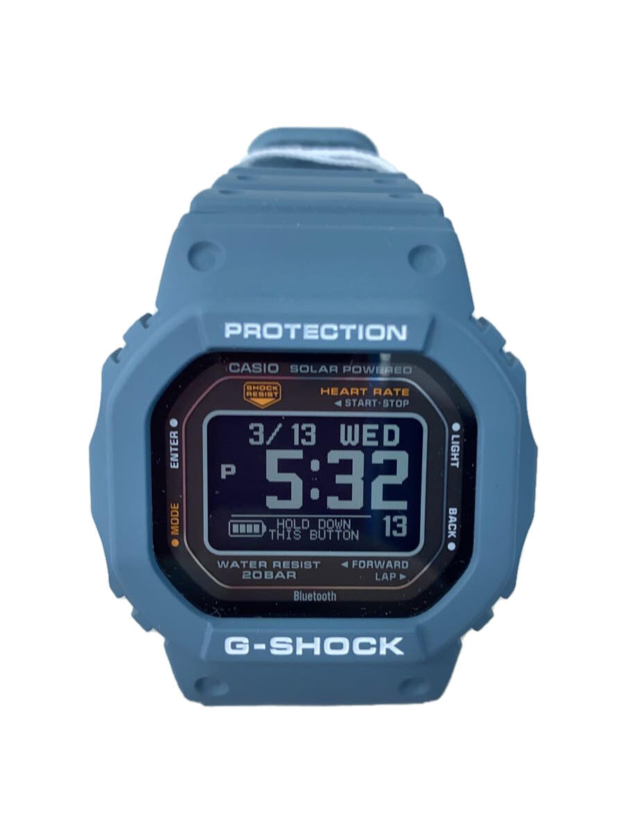 【中古】CASIO◆ソーラー腕時計/デジタル/ラバー/黒/青/SS/DW-H5600/G-SHOCK G-SQUAD【服飾雑貨他】