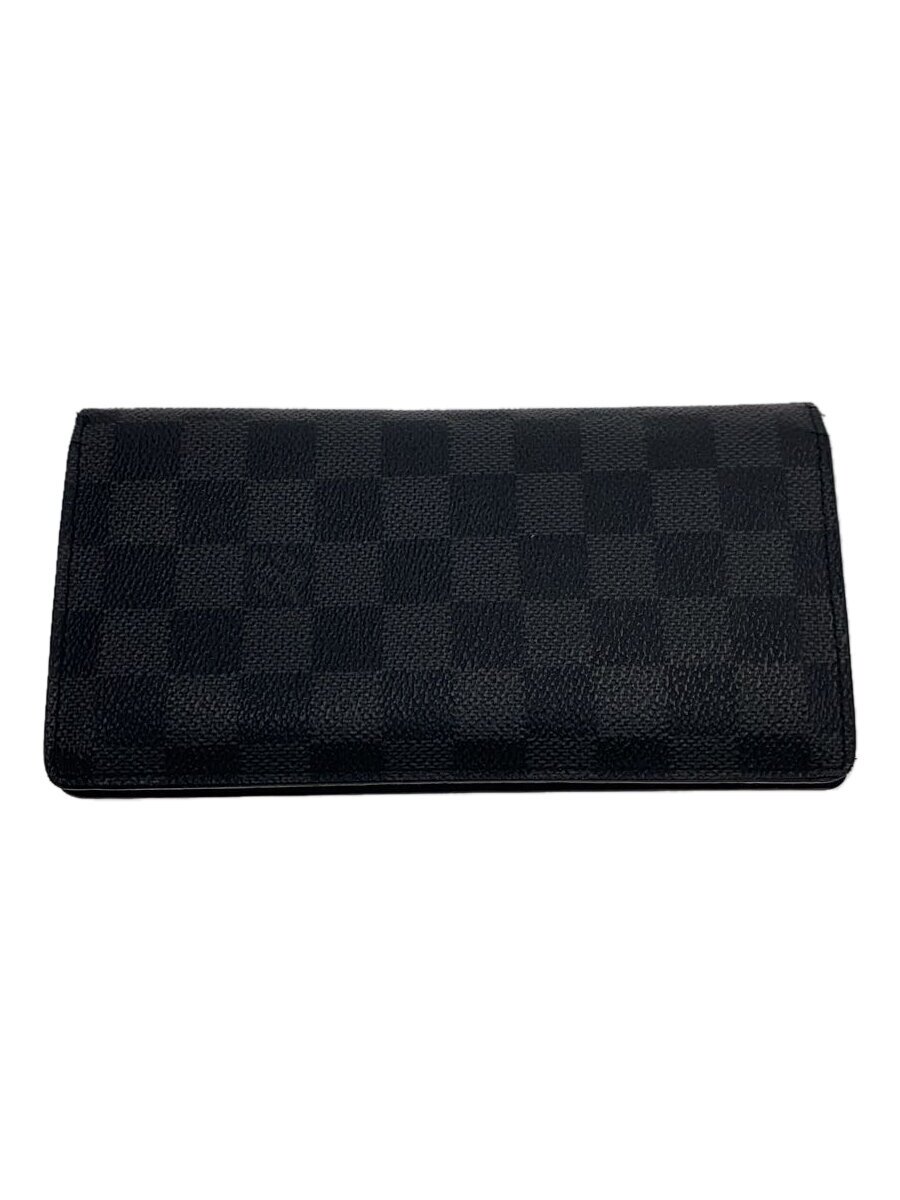Rakuten - 【中古】LOUIS VUITTON◆ポルト・フォイユ・ブラザ_ダミエ・グラフィット_BLK/PVC/BLK/メンズ【服飾雑貨他】