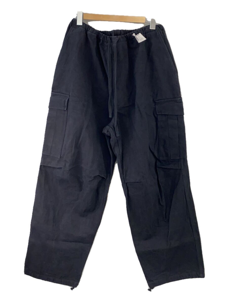 【中古】COMOLI◆ブラックドリル6Pパンツ/カーゴパンツ/2/コットン/BLK/B01-03014【メンズウェア】