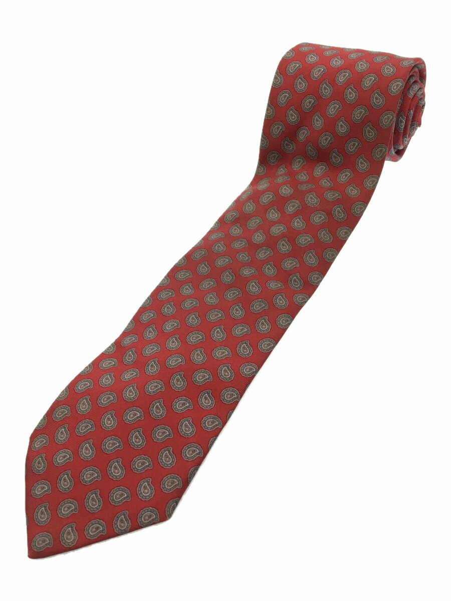 【中古】dunhill◆ネクタイ/シルク/RED/総柄/メンズ//【服飾雑貨他】