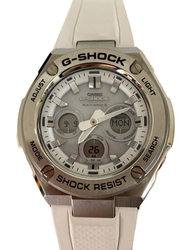 【中古】CASIO◆ソーラー腕時計・G-SHOCK/デジアナ/ラバー/SLV/WHT//【服飾雑貨他】 【中古】CASIO◆ソーラー腕時計・G-SHOCK/デジアナ/ラバー/SLV/WHT//【服飾雑貨他】