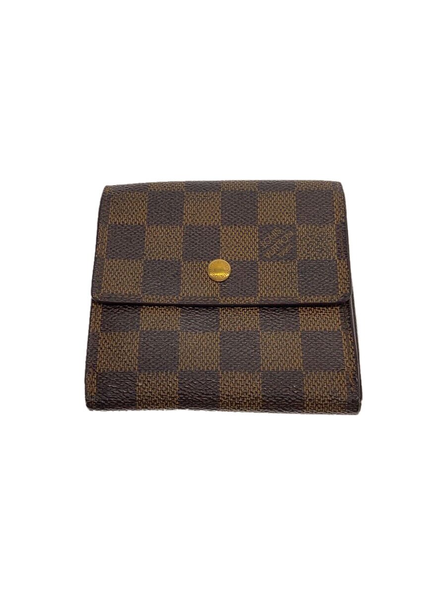 【中古】LOUIS VUITTON◆ポルト・フォイユ・エリーズ_ダミエ・エベヌ_BRW/PVC/BRW/...