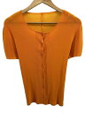【中古】PLEATS PLEASE ISSEY MIYAKE◆半袖カットソー/3/ポリエステル/ORN/無地/PP21-FO208【レディースウェア】