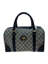 【中古】GUCCI PLUS◆GG柄/ミニボストンバッグ/PVC/BLK/総柄//【バッグ】