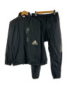 【中古】adidas◆セットアップ/スポーツウェアー/L/BLK/GE0364/GE0365【スポーツ】