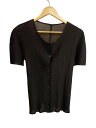 【中古】PLEATS PLEASE ISSEY MIYAKE◆半袖カットソー/3/ポリエステル/BLK/無地/PP21-FO108【レディースウェア】