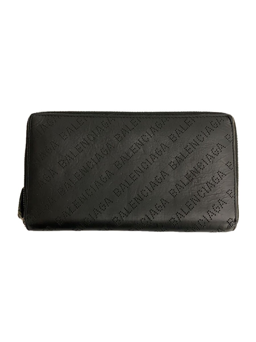 【中古】BALENCIAGA◆長財布/レザー/BLK/総柄/メンズ/594317【服飾雑貨他】