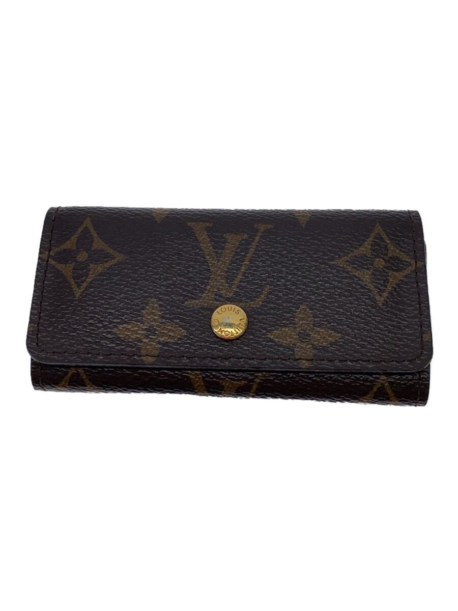 【中古】LOUIS VUITTON◆ミュルティクレ4_モノグラム・キャンバス_BRW/--/BRW/総柄/メンズ//【服飾雑貨他】