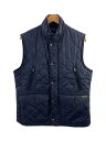 【中古】POLO RALPH LAUREN◆キルティングベスト/M/ナイロン/NVY/無地【メンズウェア】