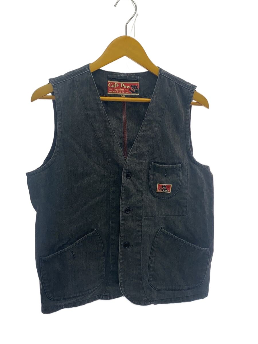 【中古】CAT’S PAW◆ベスト/38/コットン/GRY/無地【メンズウェア】