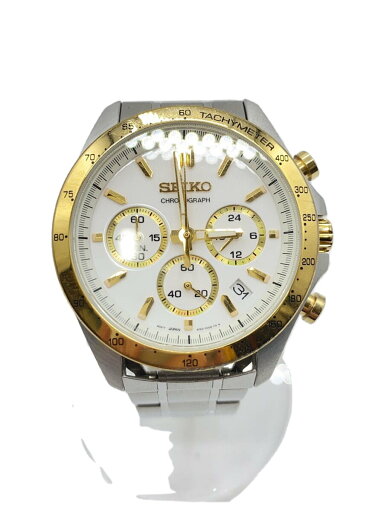 【中古】SEIKO◆腕時計/アナログ/--/WHT/SLV/8T63-00D0【服飾雑貨他】 【中古】SEIKO◆腕時計/アナログ/--/WHT/SLV/8T63-00D0【服飾雑貨他】