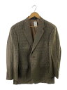 【中古】LAUREN RALPH LAUREN◆テーラードジャケット/42/シルク/KHK/チェック【メンズウェア】