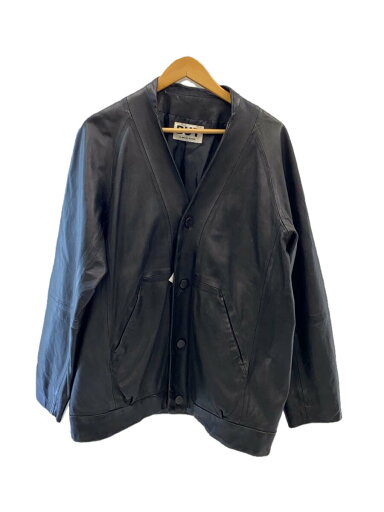 【中古】BRUNABOINNE◆ノーカラー レザージャケット・ブルゾン/M/羊革/BLK/BUT0005-2【メンズウェア】 【中古】BRUNABOINNE◆ノーカラー レザージャケット・ブルゾン/M/羊革/BLK/BUT0005-2【メンズウェア】
