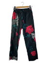 【中古】SAINT MICHAEL◆ボトム/S/コットン/BLK/総柄/SM-S23-0000-127【メンズウェア】