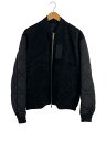 【中古】Dior HOMME◆23AW/バーシティジャケット/50/牛革/BLK/343L419A0714【メンズウェア】