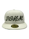 【中古】Supreme◆23ss/Script New Era/キャップ/7 1/8/ポリエステル/WHT/メンズ【服飾雑貨他】
