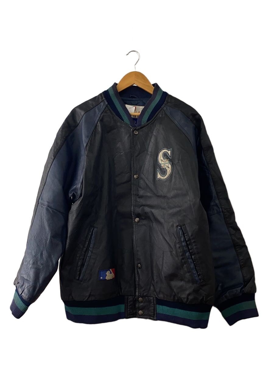 【中古】Genuine Merchandise◆PRO LAYER/SEATTLE MARINERS/スレ傷有/スタジャン/L/レザー/BLK【メンズウェア】