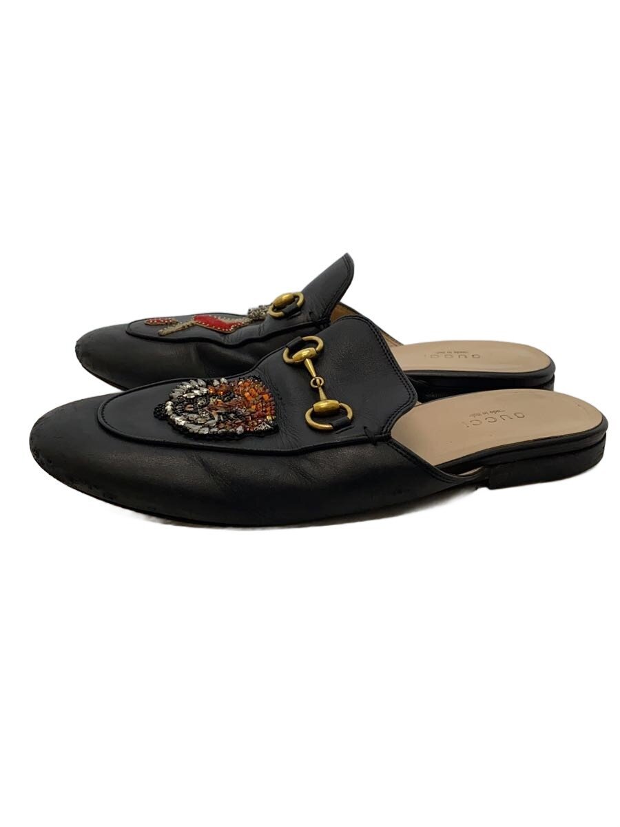 【中古】GUCCI◆サンダル/37/BLK/レザー/463475【シューズ】