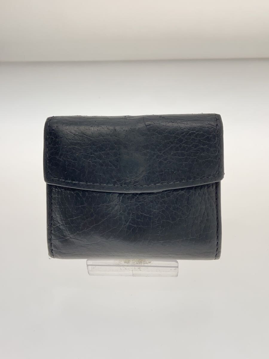 【中古】Maison Margiela◆3つ折り財布/レザー/BLK/無地/メンズ【服飾雑貨他】