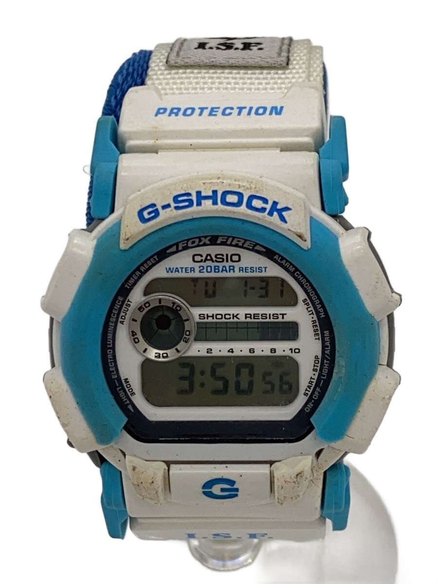 【中古】CASIO◆クォーツ腕時計・G-SHOCK/デジタル/BLU/WHT【服飾雑貨他】