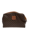 【中古】CELINE◆ポーチ/レザー/BRW/総柄【バッグ】