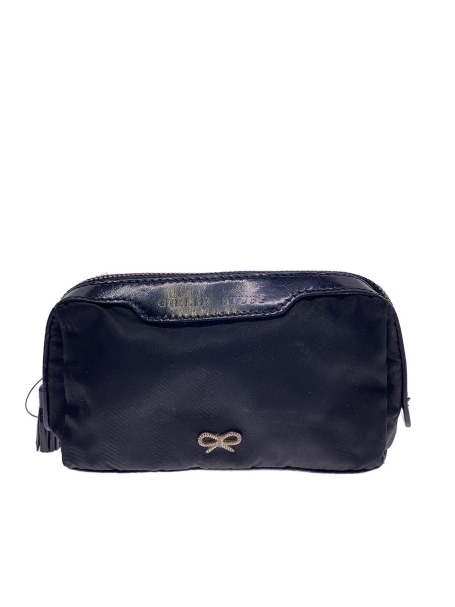 【中古】ANYA HINDMARCH◆ポーチ/ナイロン/BLK/GIRLIE STUFF【バッグ】