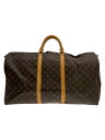 【中古】LOUIS VUITTON◆キーポル・バンドリエール60_モノグラム・キャンバス_BRW/PVC/BRW/モノグラム【バッグ】