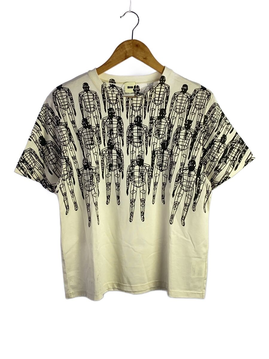 BIO/OVERPRINTED TEE HUMAN/Tシャツ/S/コットン/IVO