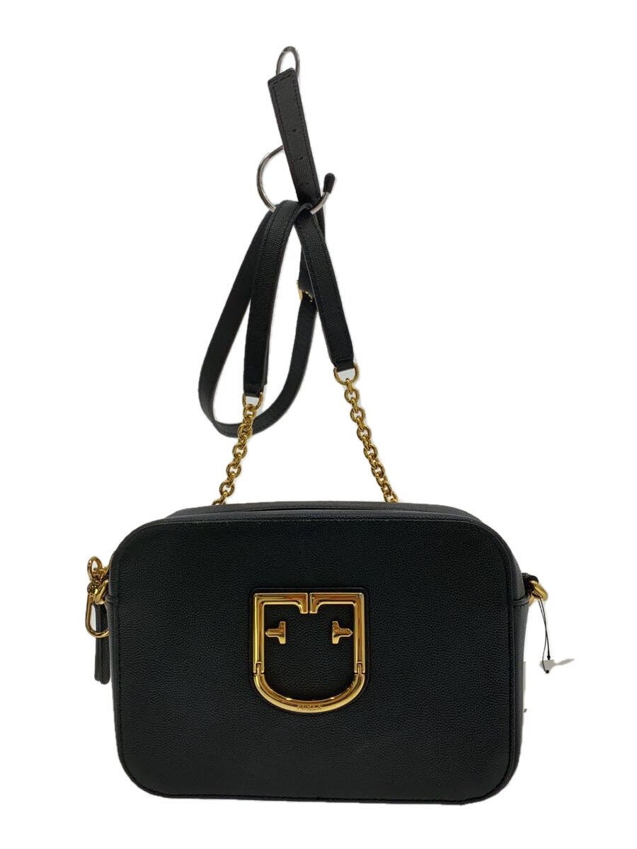 【中古】FURLA◆ショルダーバッグ/レザー/BLK/BRAVA MINI CROSSBODY BVE2【バッグ】